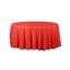 Polyester 120" Round Tablecloth Red - Seamless Wrinkle - Resistant Table Cover - Linen Luxes