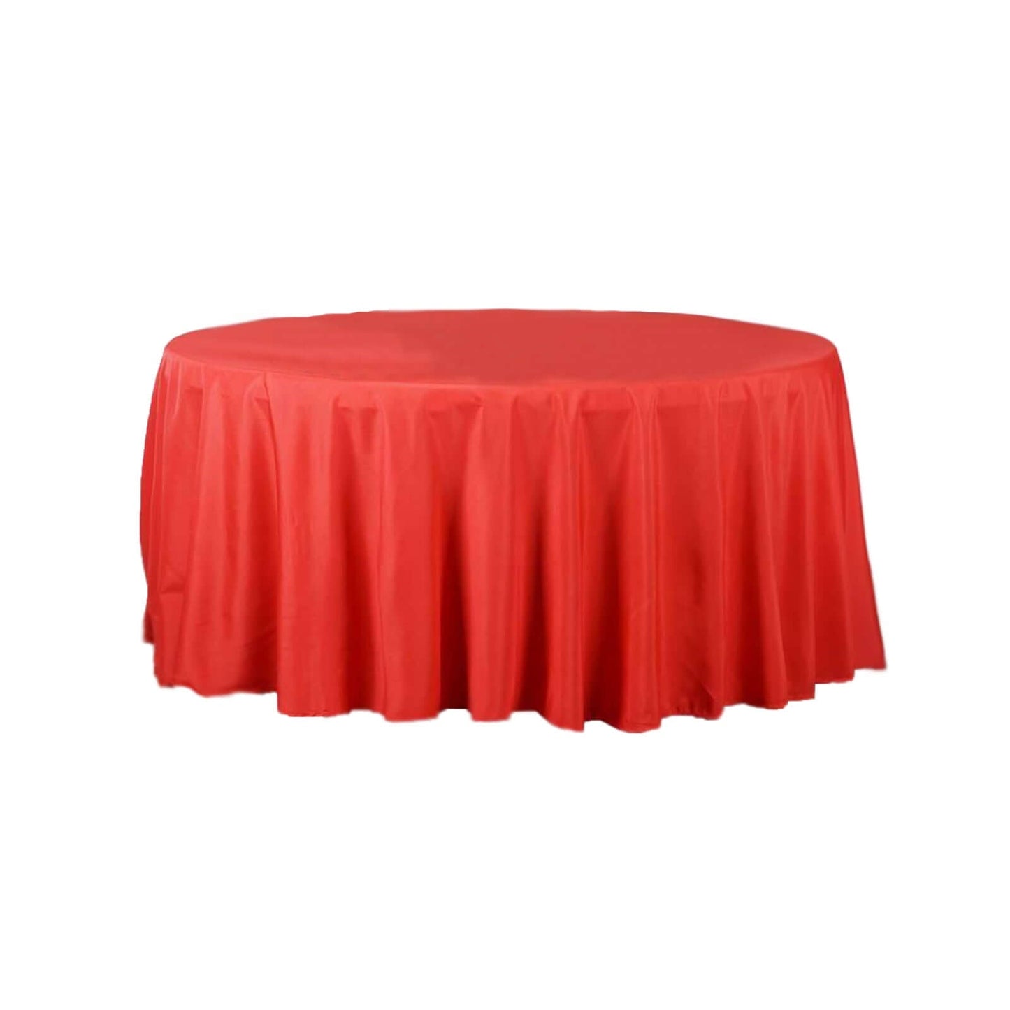 Polyester 120" Round Tablecloth Red - Seamless Wrinkle - Resistant Table Cover - Linen Luxes