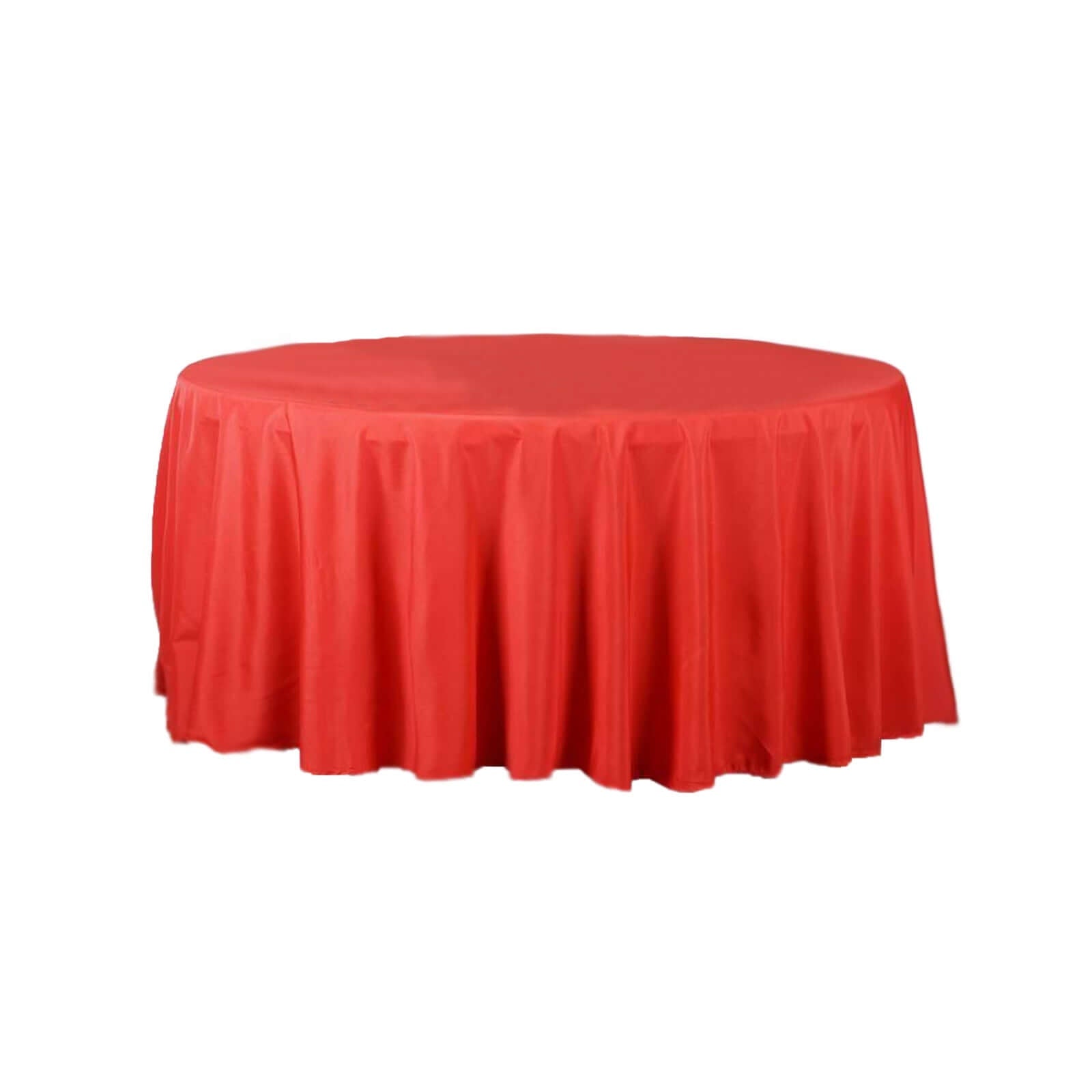 Polyester 120" Round Tablecloth Red - Seamless Wrinkle - Resistant Table Cover - Linen Luxes