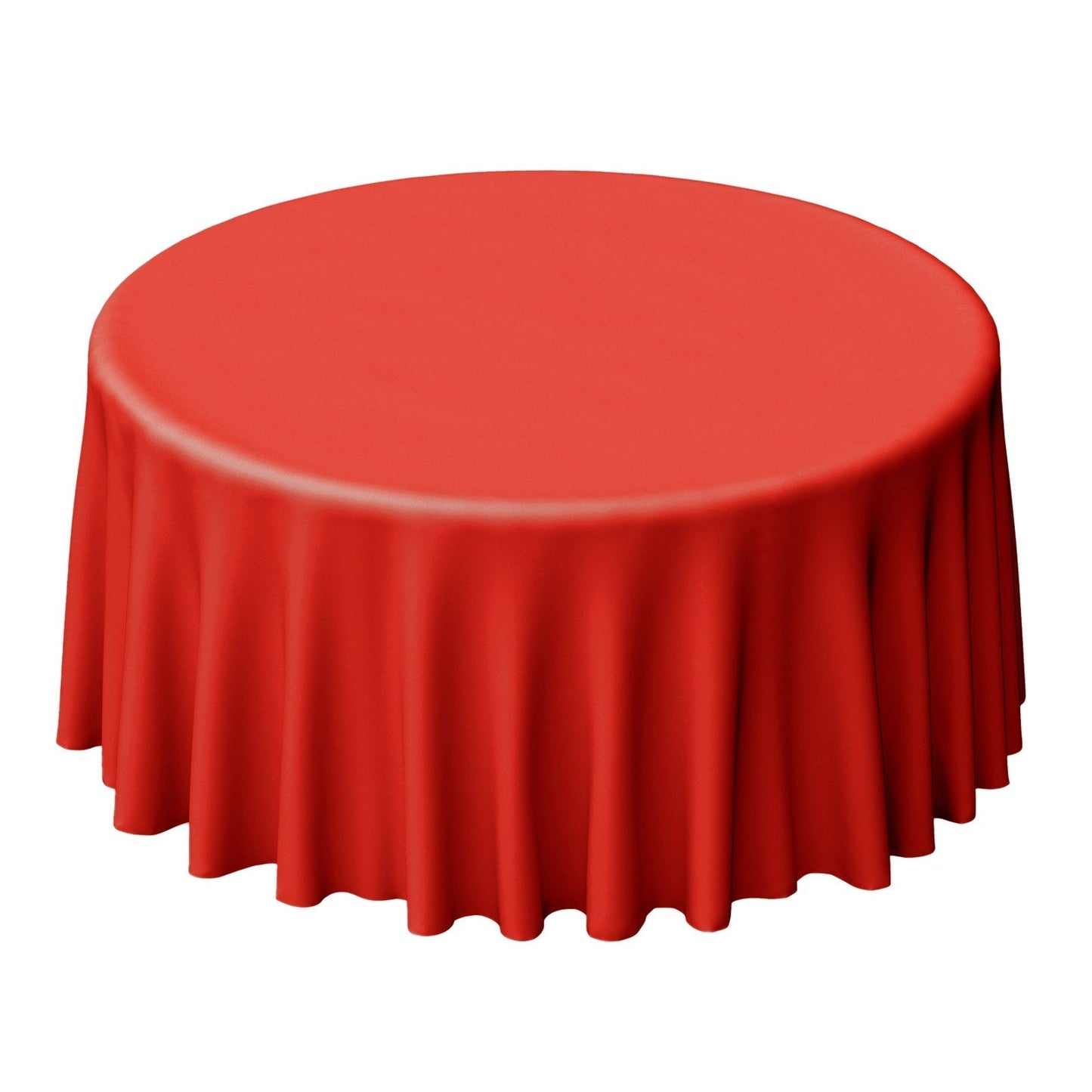 Polyester 120" Round Tablecloth Red - Seamless Wrinkle - Resistant Table Cover - Linen Luxes