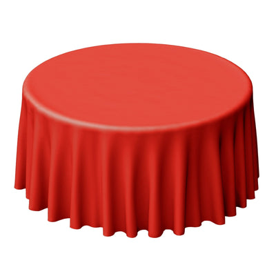 Polyester 120" Round Tablecloth Red - Seamless Wrinkle - Resistant Table Cover - Linen Luxes
