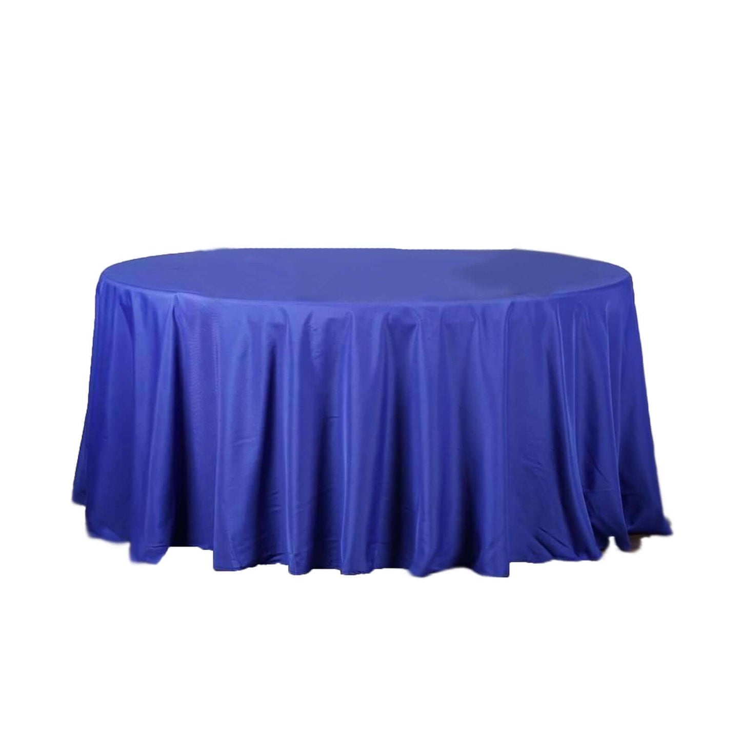 Polyester 120" Round Tablecloth Royal Blue - Seamless Wrinkle - Resistant Table Cover - Linen Luxes