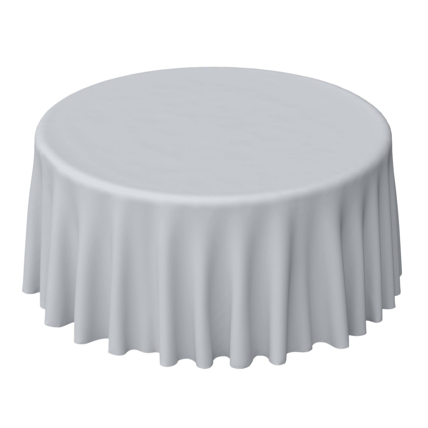 Polyester 120" Round Tablecloth Silver - Seamless Wrinkle - Resistant Table Cover - Linen Luxes