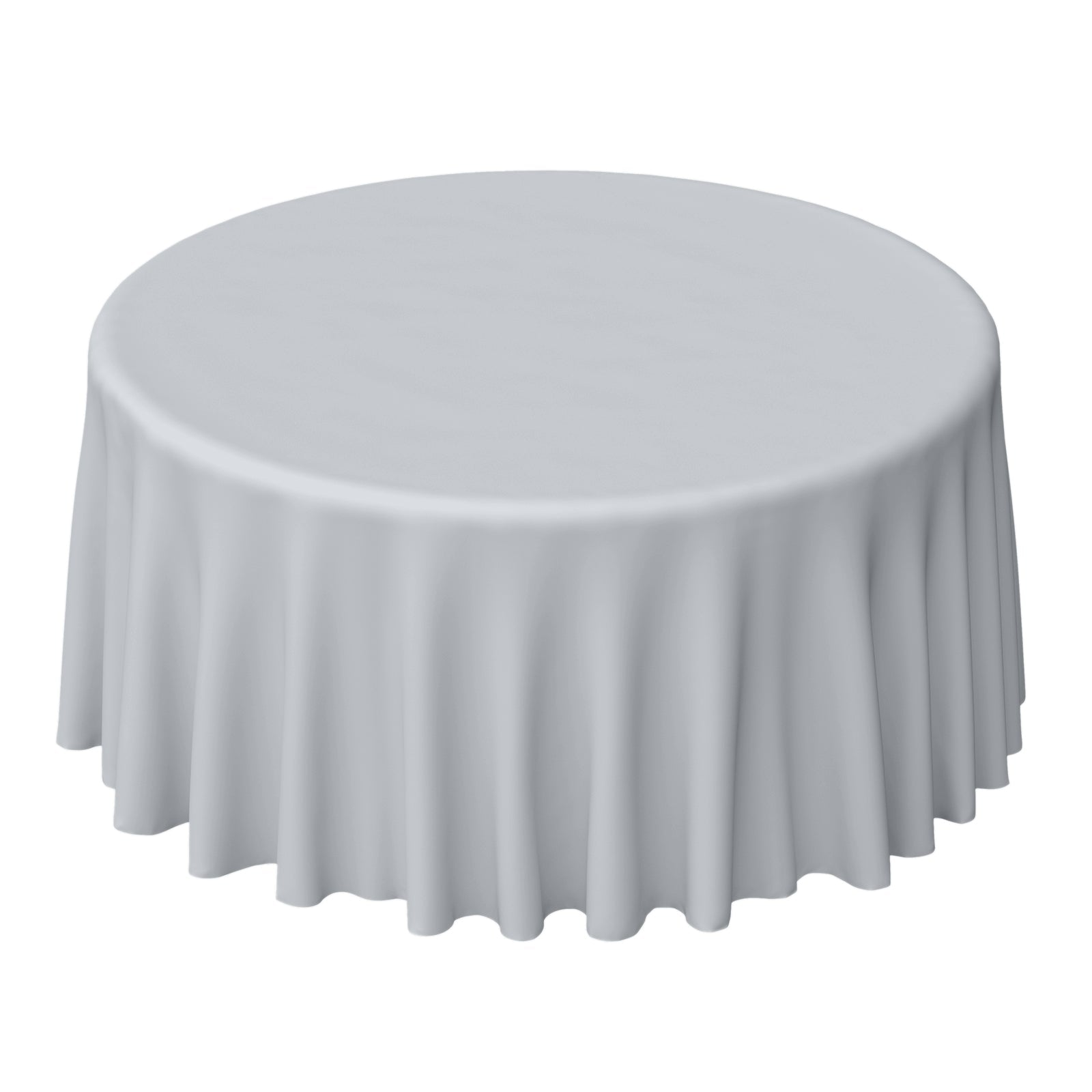 Polyester 120" Round Tablecloth Silver - Seamless Wrinkle - Resistant Table Cover - Linen Luxes