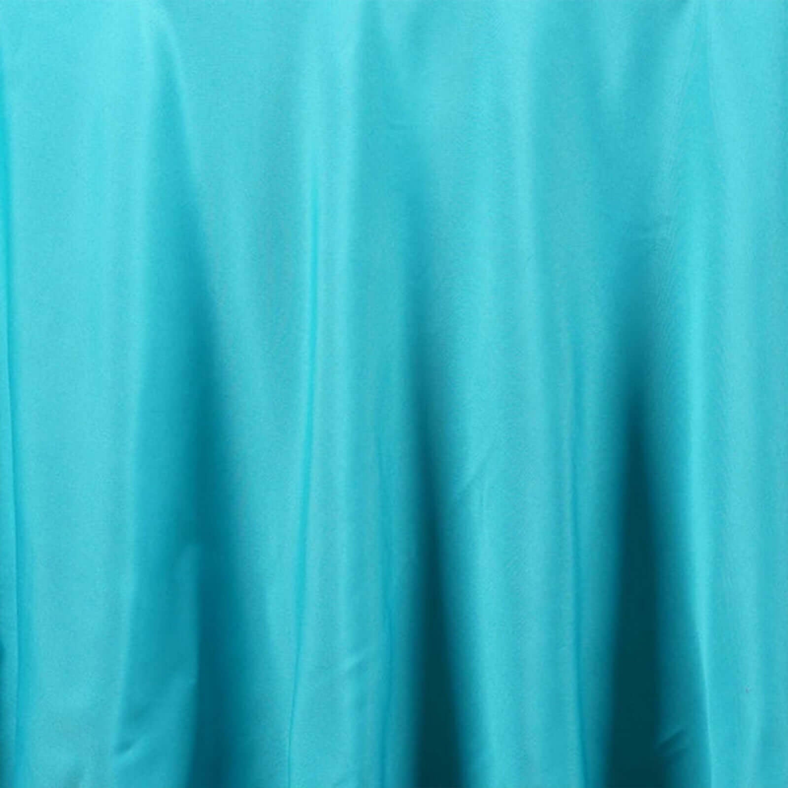 Polyester 120" Round Tablecloth Turquoise - Seamless Wrinkle - Resistant Table Cover - Linen Luxes