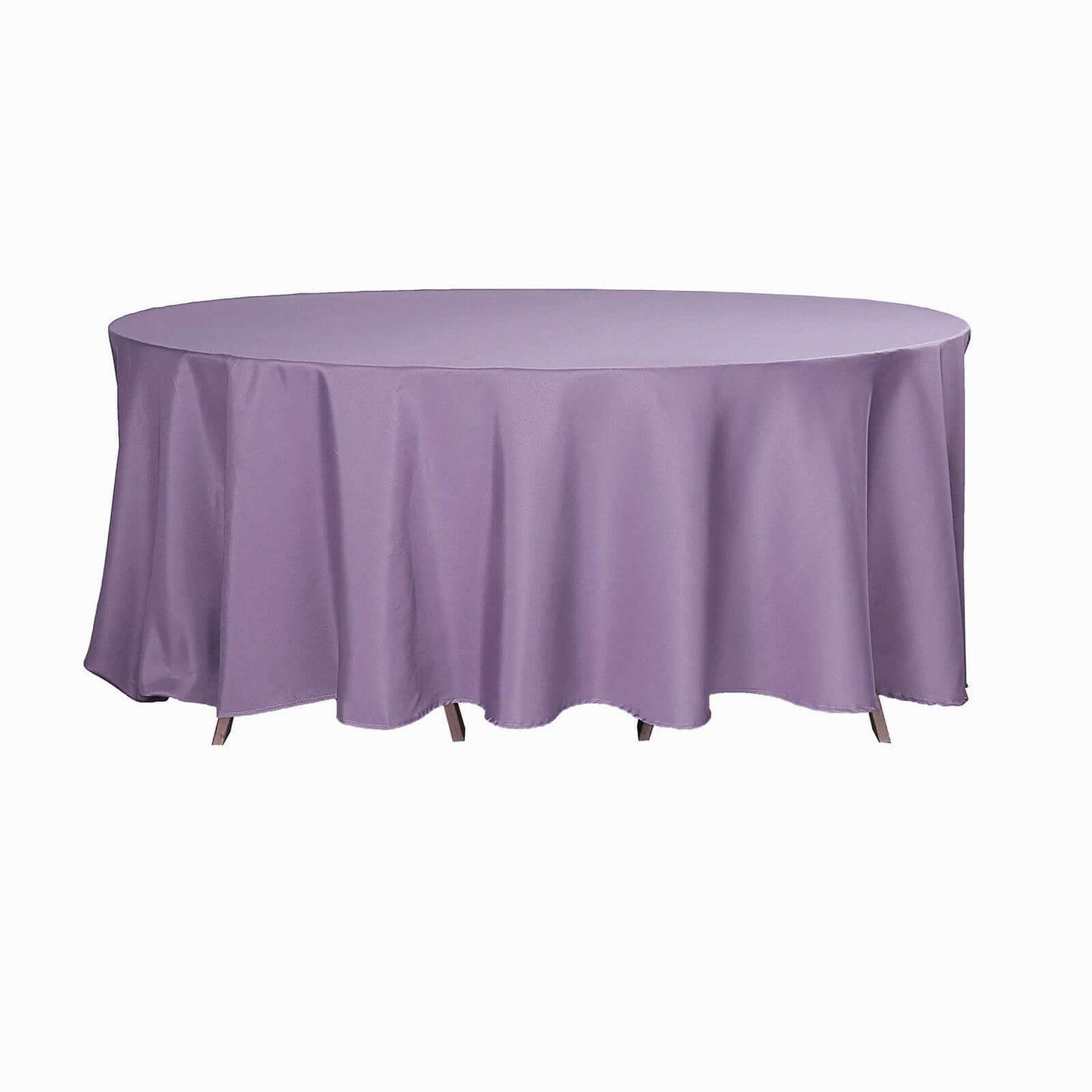 Polyester 120" Round Tablecloth Violet Amethyst - Seamless Wrinkle - Resistant Table Cover - Linen Luxes