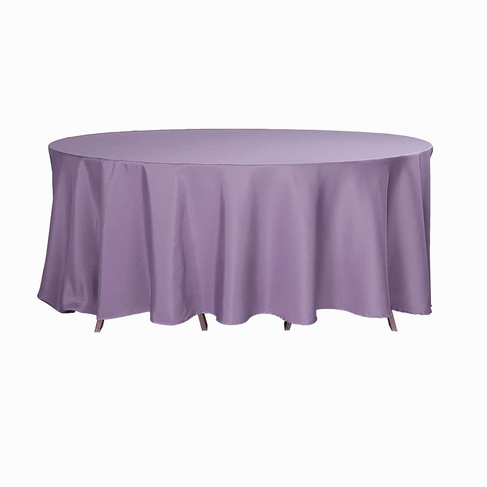 Polyester 120" Round Tablecloth Violet Amethyst - Seamless Wrinkle - Resistant Table Cover - Linen Luxes