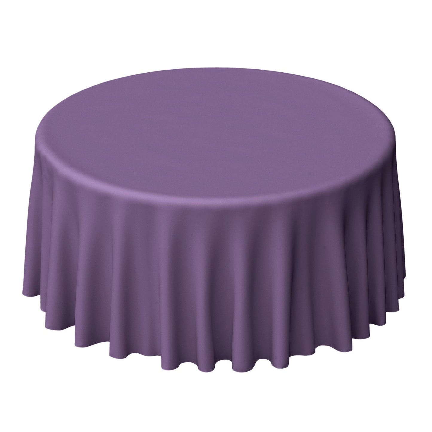 Polyester 120" Round Tablecloth Violet Amethyst - Seamless Wrinkle - Resistant Table Cover - Linen Luxes