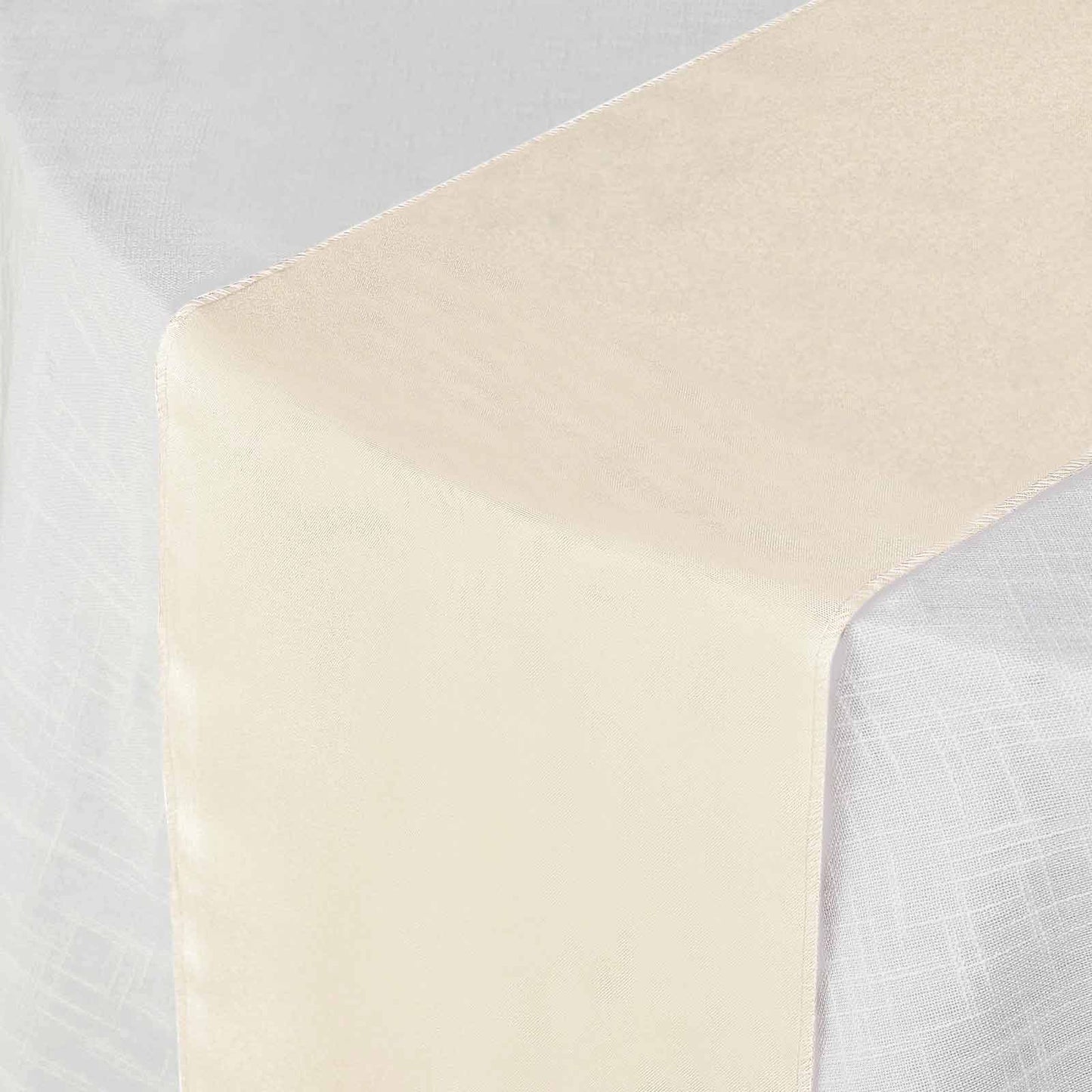 Polyester 12"x108" Table Runner Beige - Durable & Wrinkle - Resistant Table Decor - Linen Luxes