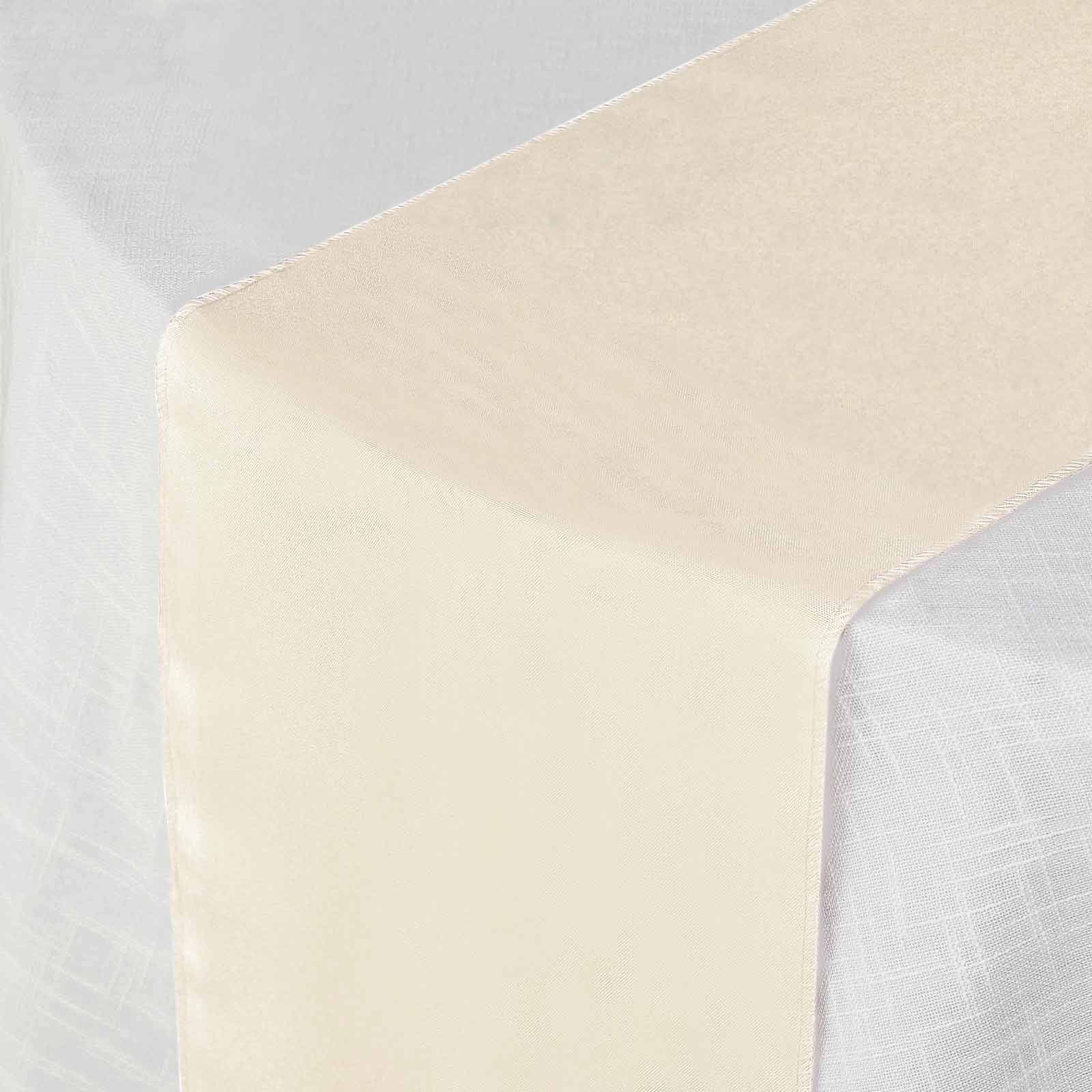 Polyester 12"x108" Table Runner Beige - Durable & Wrinkle - Resistant Table Decor - Linen Luxes