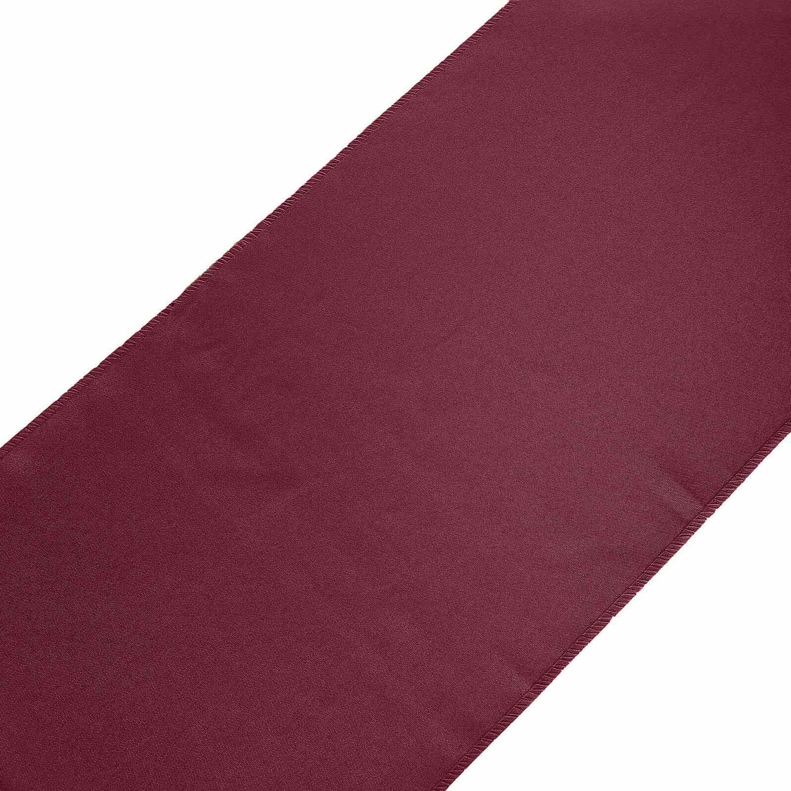 Polyester 12"x108" Table Runner Burgundy - Durable & Wrinkle - Resistant Table Decor - Linen Luxes