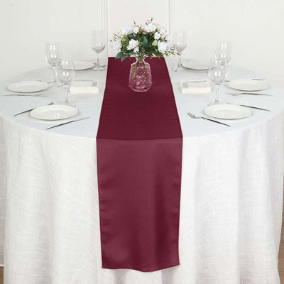 Polyester 12"x108" Table Runner Burgundy - Durable & Wrinkle - Resistant Table Decor - Linen Luxes