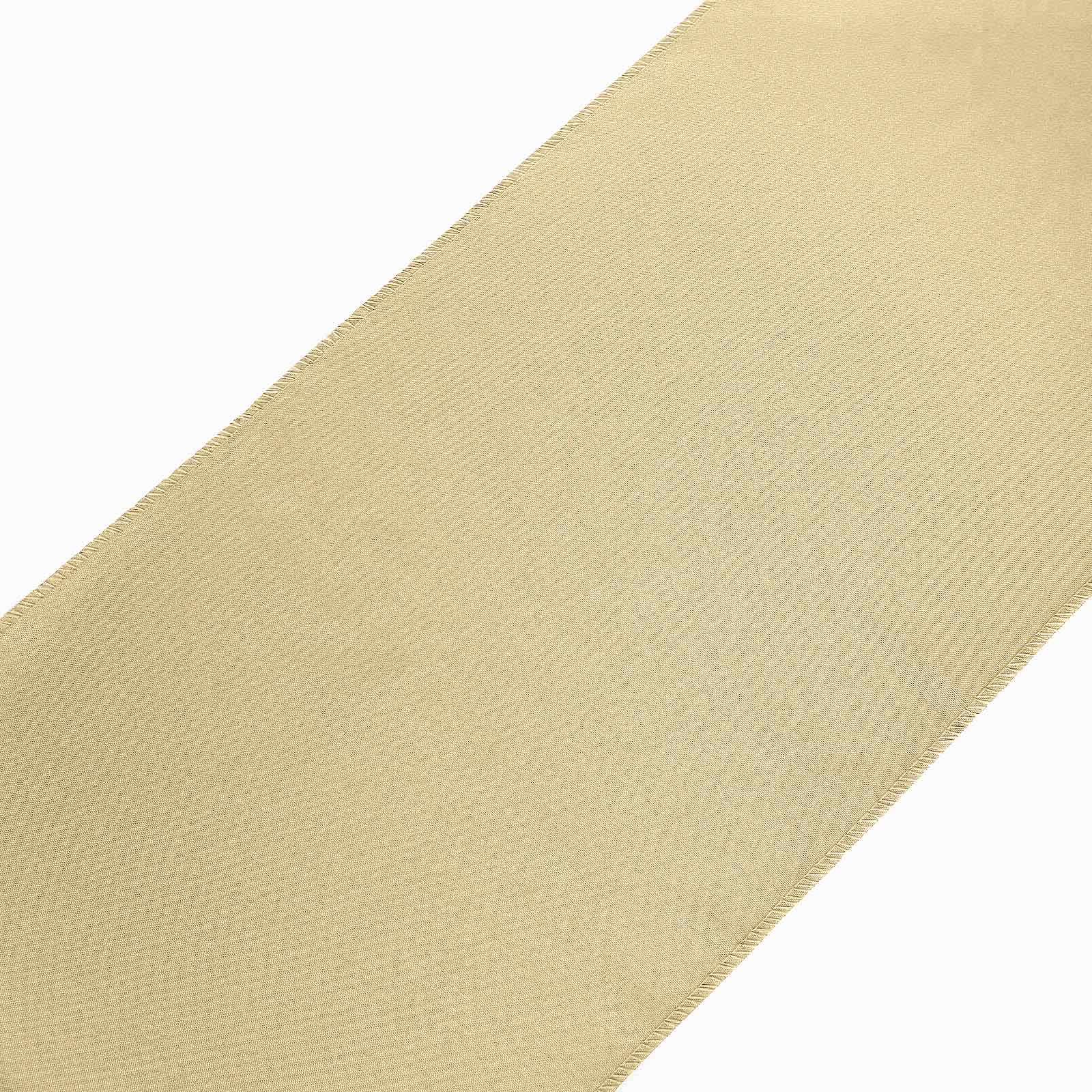 Polyester 12"x108" Table Runner Champagne - Durable & Wrinkle - Resistant Table Decor - Linen Luxes