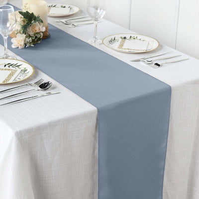 Polyester 12"x108" Table Runner Dusty Blue - Durable & Wrinkle - Resistant Table Decor - Linen Luxes
