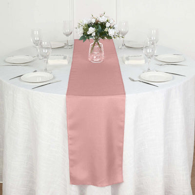 Polyester 12"x108" Table Runner Dusty Rose - Durable & Wrinkle - Resistant Table Decor - Linen Luxes