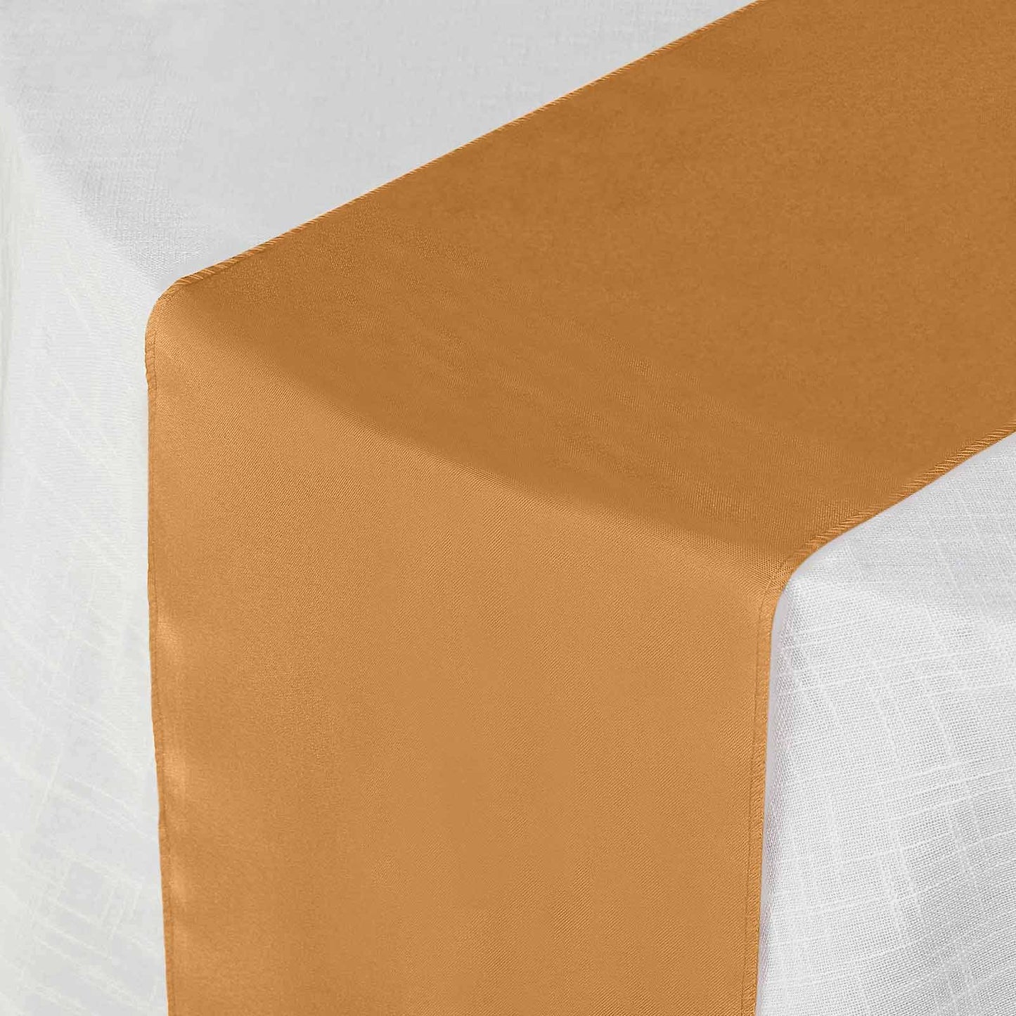 Polyester 12"x108" Table Runner Gold - Durable & Wrinkle - Resistant Table Decor for All Occasions - Linen Luxes