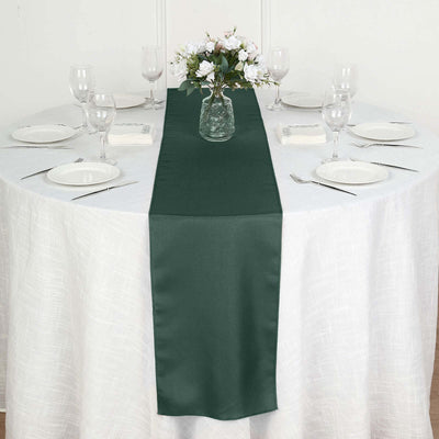Polyester 12"x108" Table Runner Hunter Emerald Green - Durable & Wrinkle - Resistant Table Decor - Linen Luxes