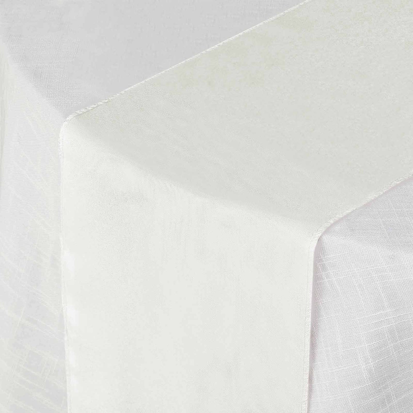 Polyester 12"x108" Table Runner Ivory - Durable & Wrinkle - Resistant Table Decor - Linen Luxes