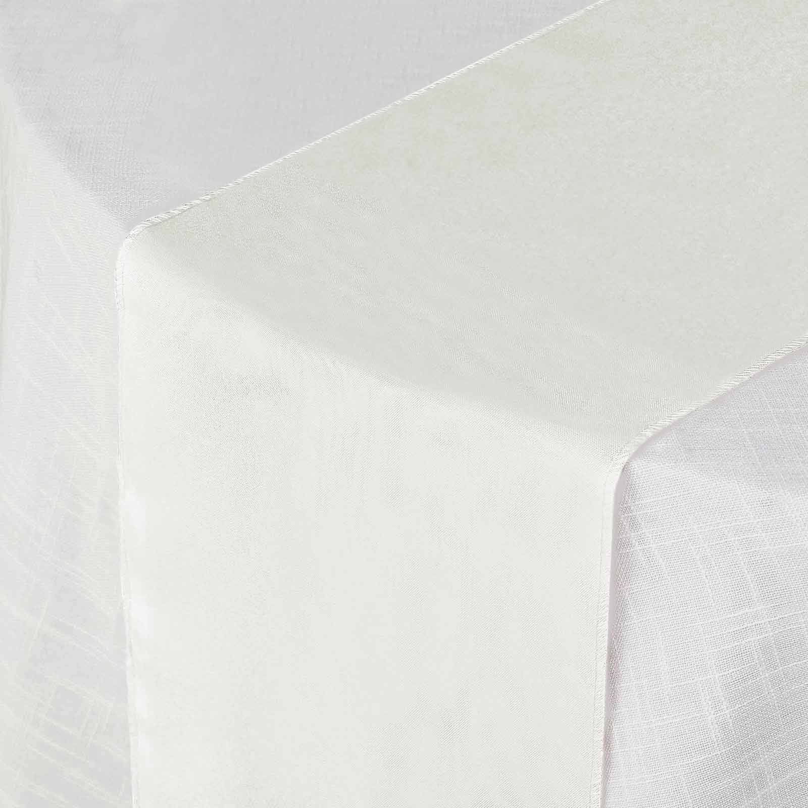 Polyester 12"x108" Table Runner Ivory - Durable & Wrinkle - Resistant Table Decor - Linen Luxes