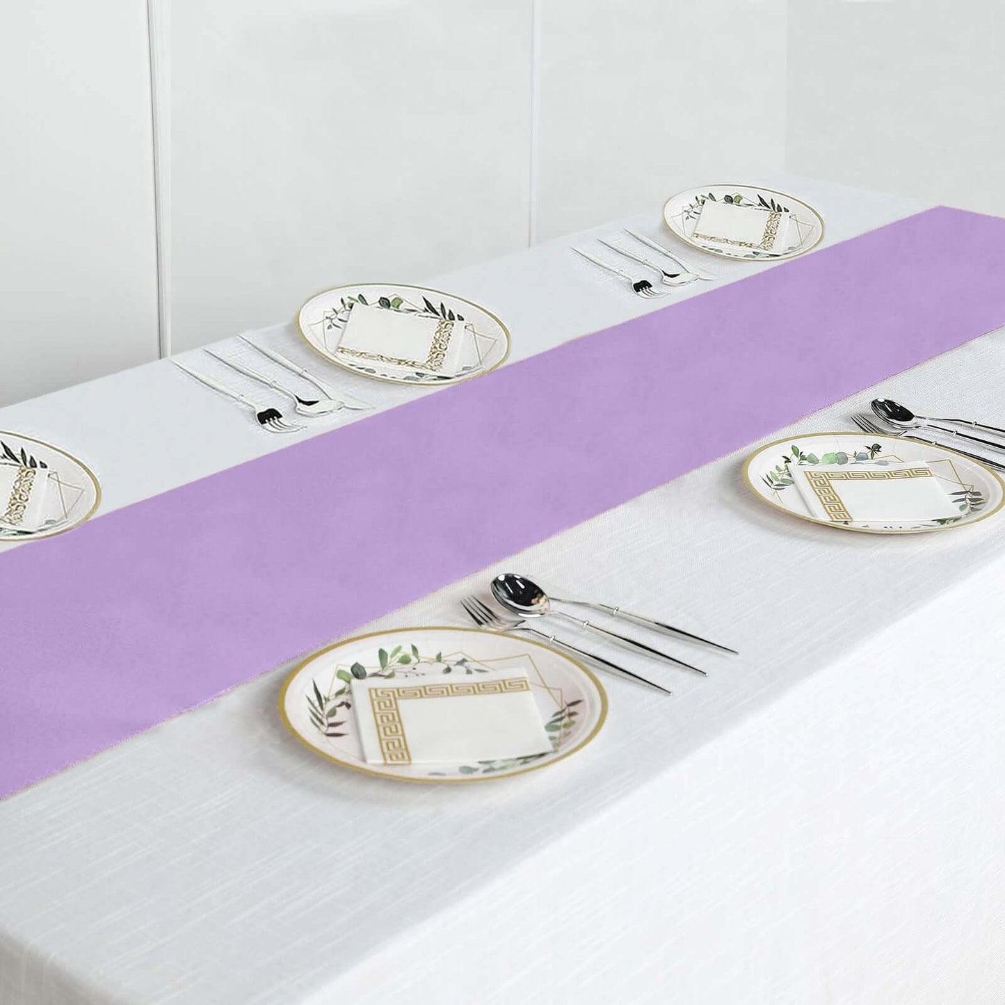 Polyester 12"x108" Table Runner Lavender - Durable & Wrinkle - Resistant Table Decor - Linen Luxes