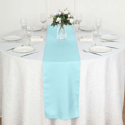 Polyester 12"x108" Table Runner Light Blue - Durable & Wrinkle - Resistant Table Decor - Linen Luxes