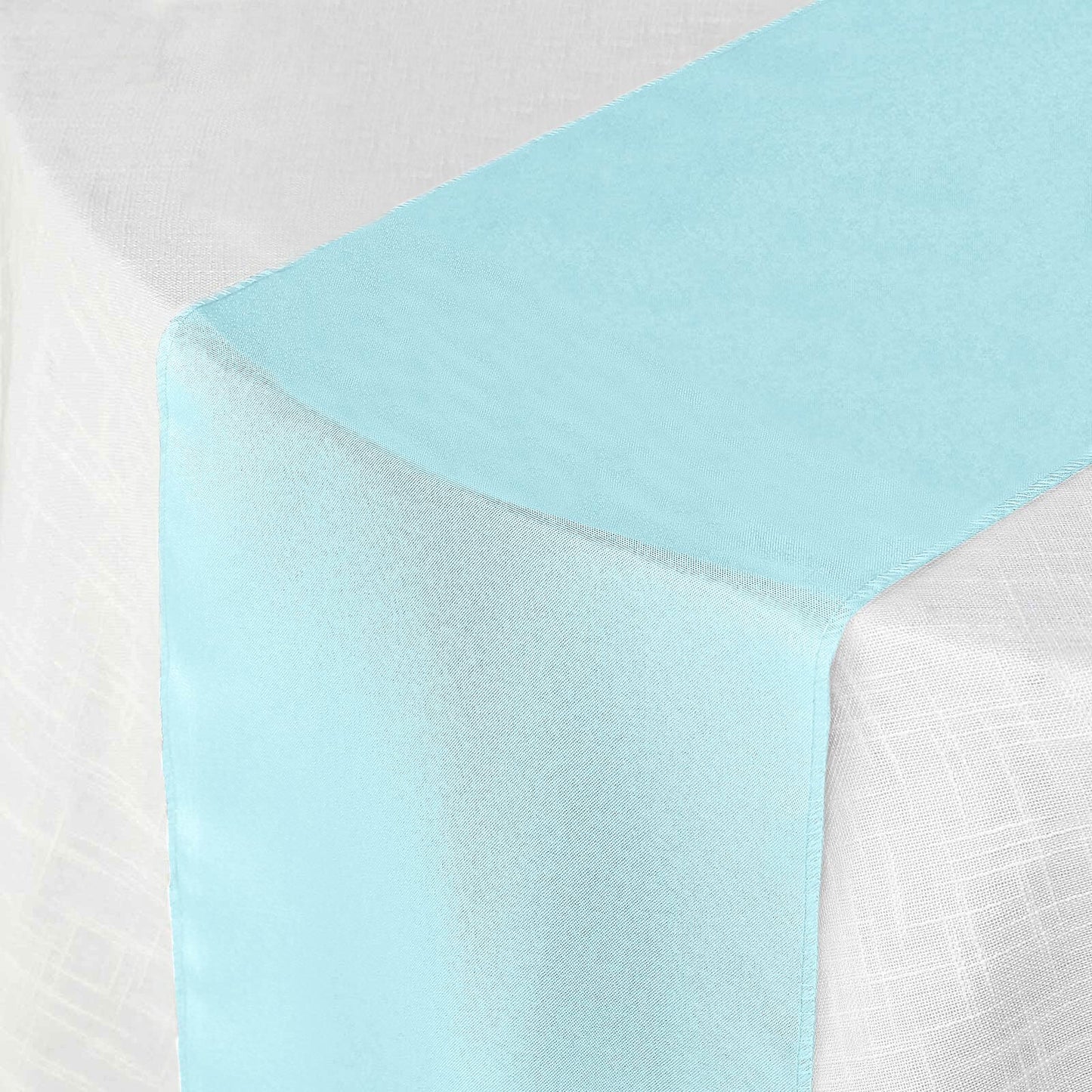 Polyester 12"x108" Table Runner Light Blue - Durable & Wrinkle - Resistant Table Decor - Linen Luxes