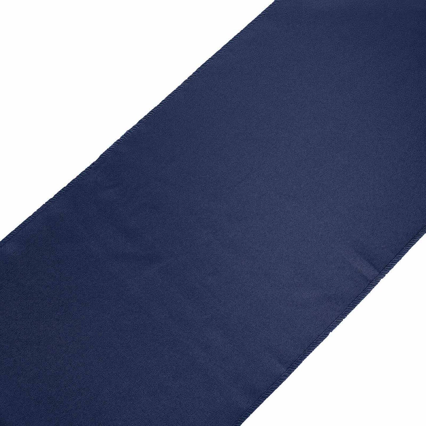 Polyester 12"x108" Table Runner Navy Blue - Durable & Wrinkle - Resistant Table Decor - Linen Luxes