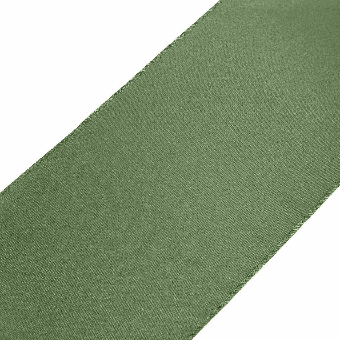 Polyester 12"x108" Table Runner Olive Green - Durable & Wrinkle - Resistant Table Decor - Linen Luxes