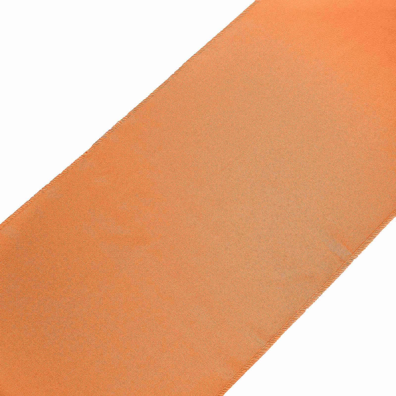 Polyester 12"x108" Table Runner Orange - Durable & Wrinkle - Resistant Table Decor - Linen Luxes