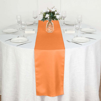 Polyester 12"x108" Table Runner Orange - Durable & Wrinkle - Resistant Table Decor - Linen Luxes