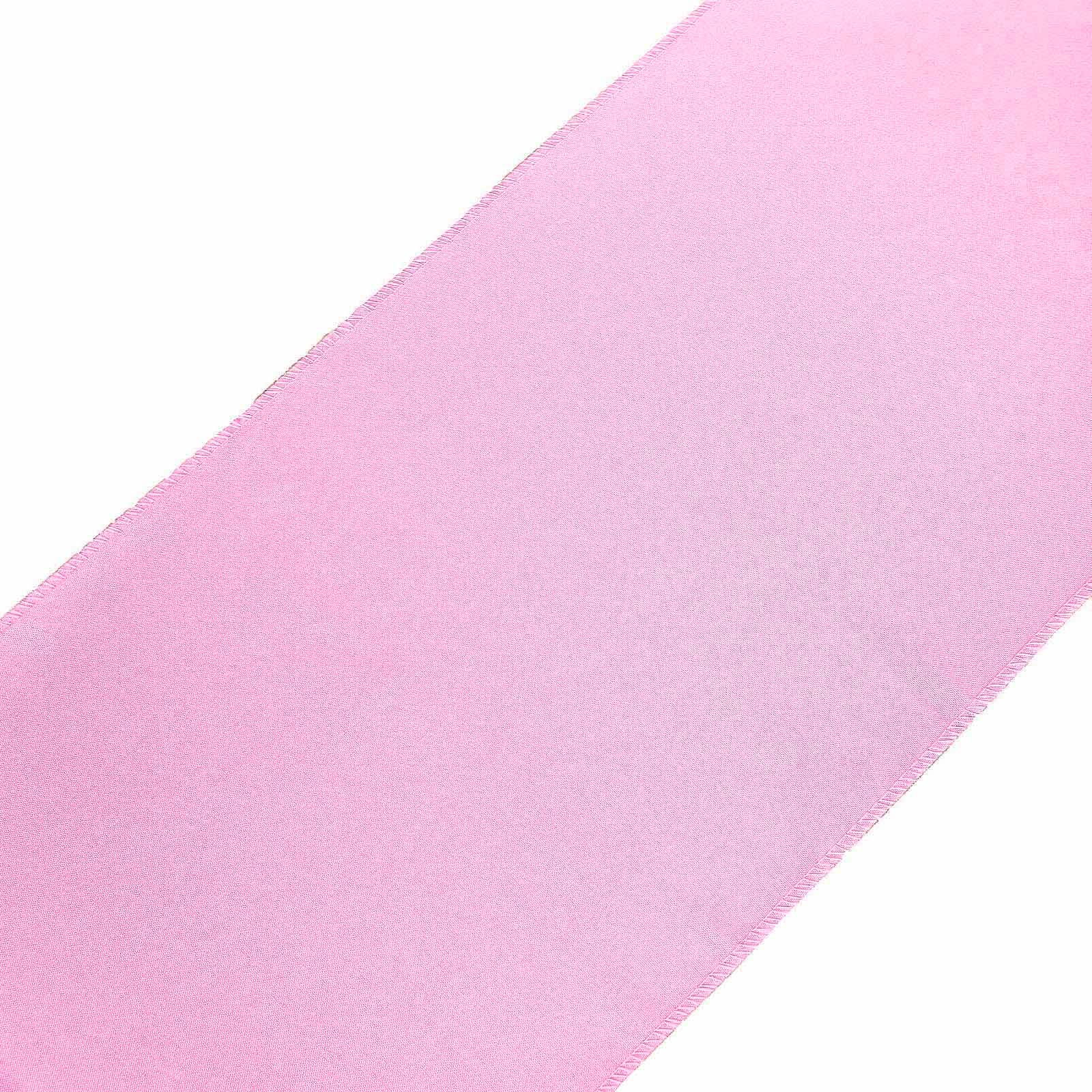 Polyester 12"x108" Table Runner Pink - Durable & Wrinkle - Resistant Table Decor - Linen Luxes