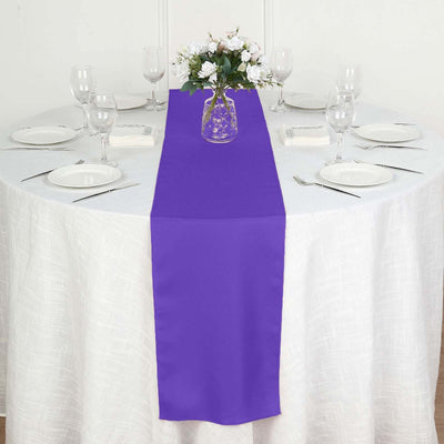 Polyester 12"x108" Table Runner Purple - Durable & Wrinkle - Resistant Table Decor - Linen Luxes