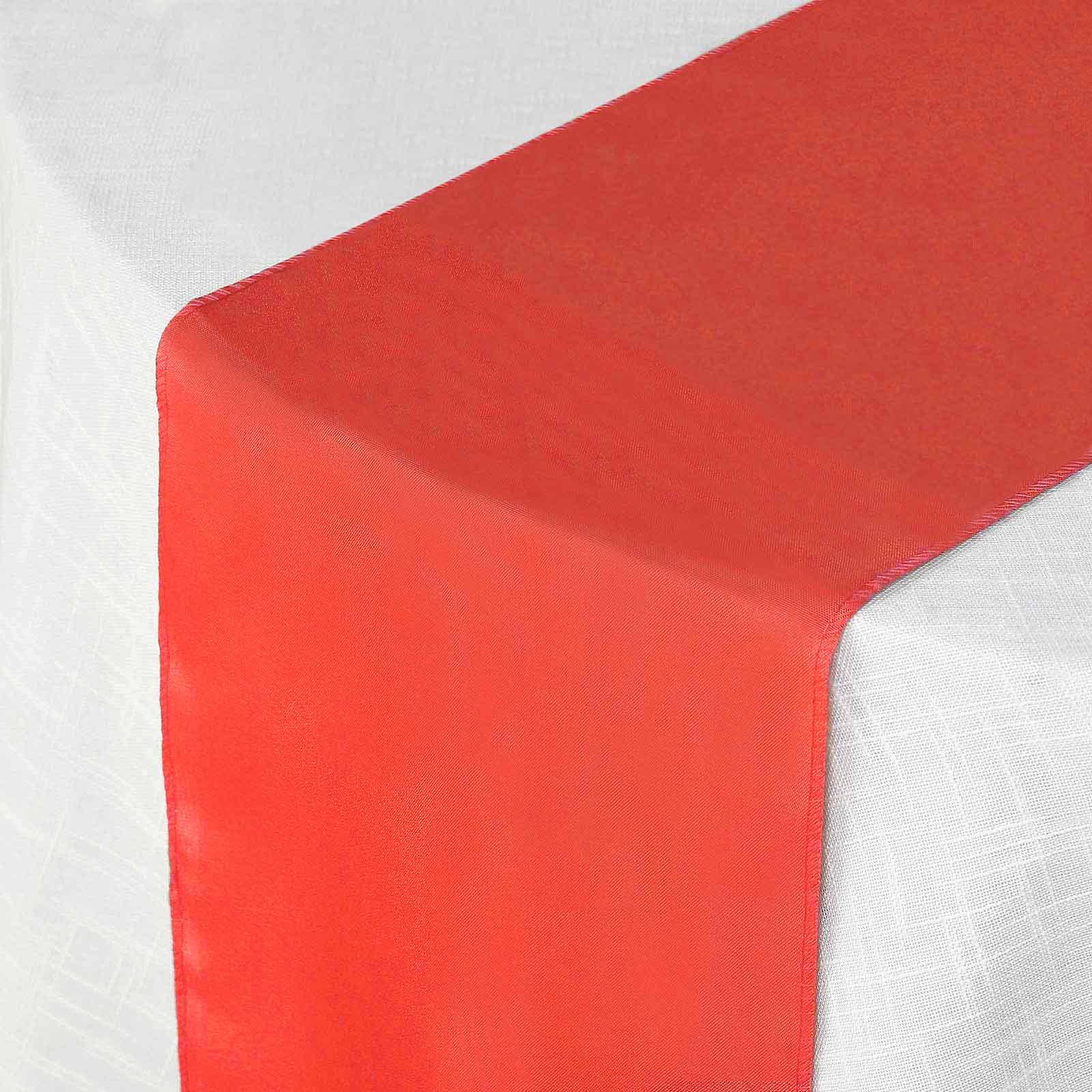 Polyester 12"x108" Table Runner Red - Durable & Wrinkle - Resistant Table Decor - Linen Luxes