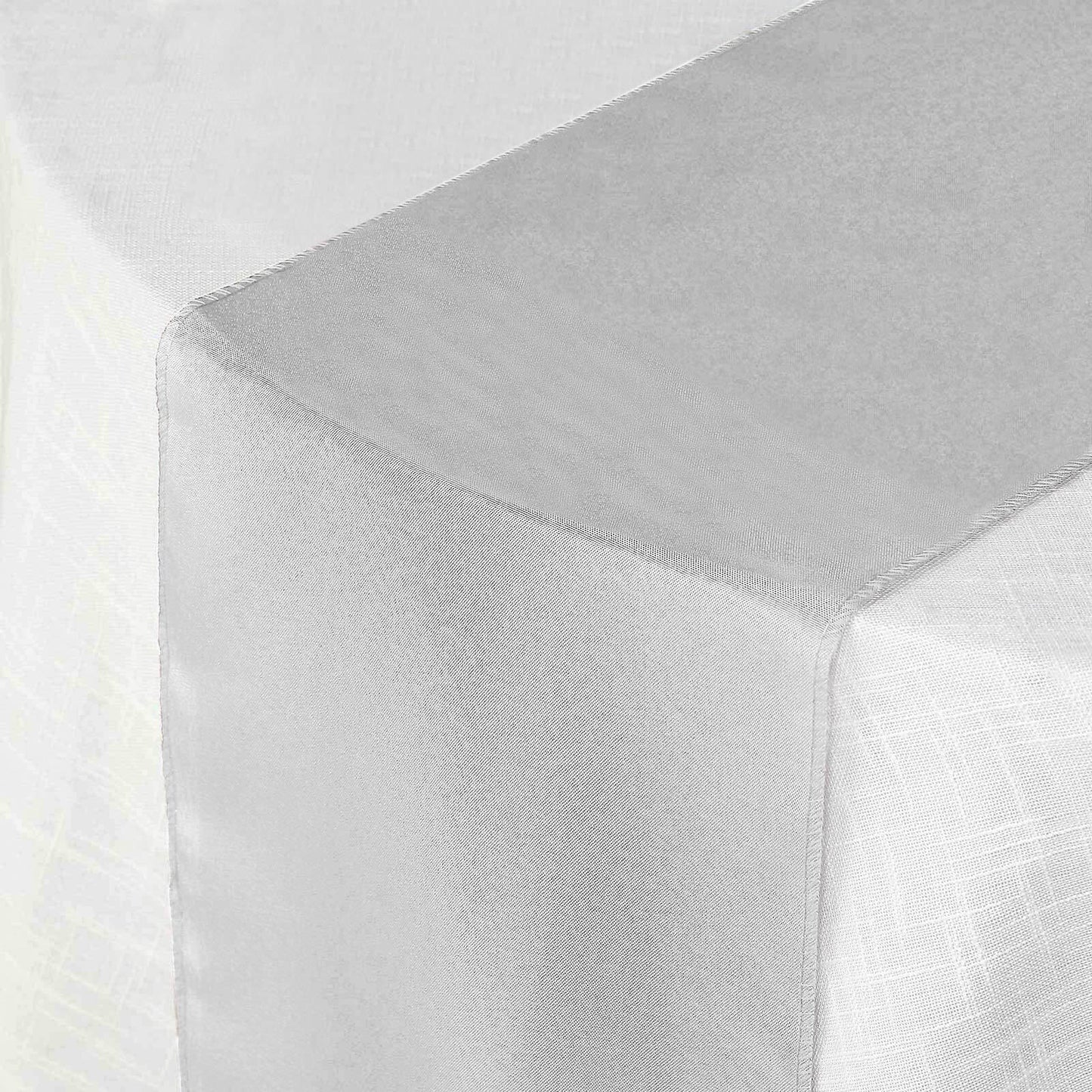 Polyester 12"x108" Table Runner Silver - Durable & Wrinkle - Resistant Table Decor - Linen Luxes