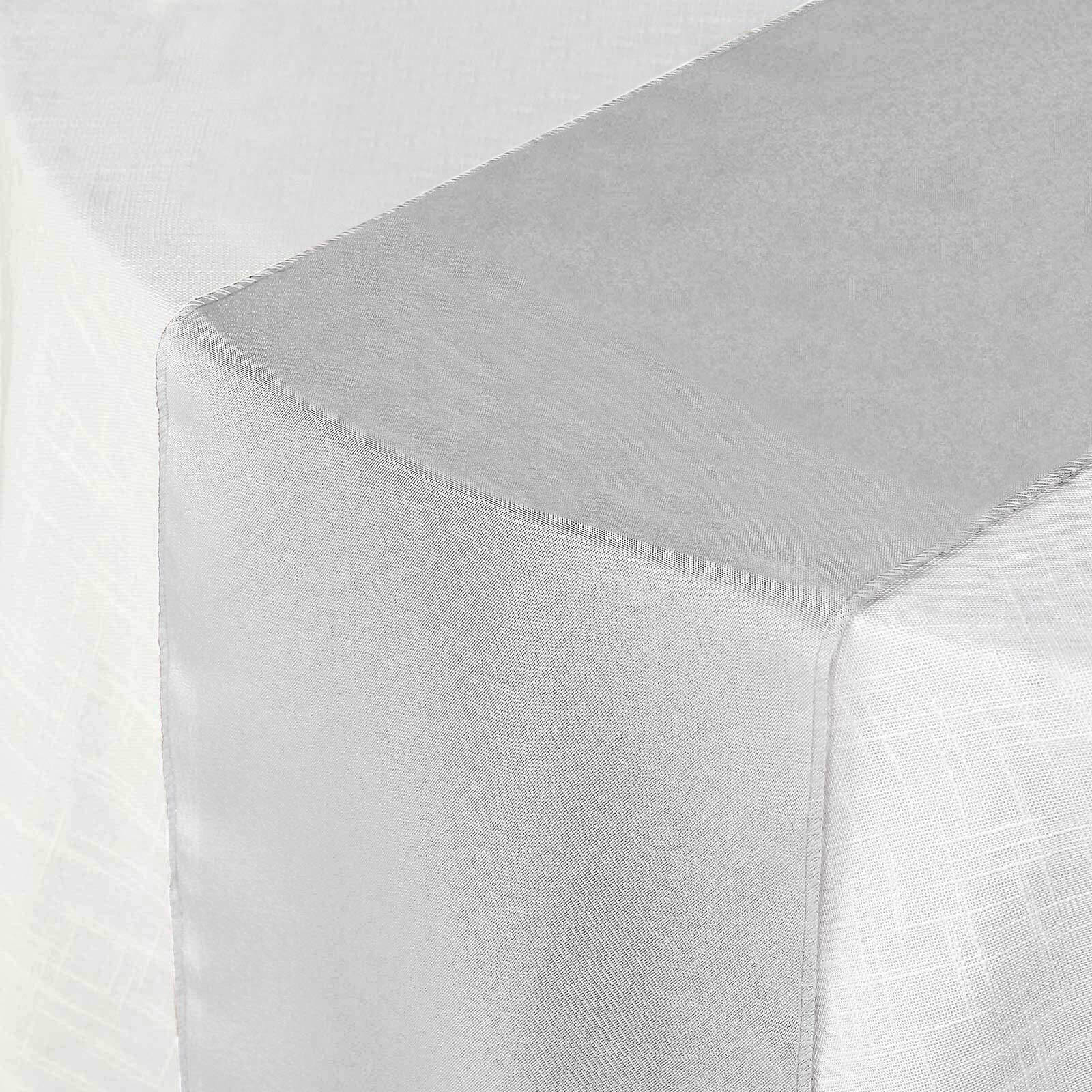 Polyester 12"x108" Table Runner Silver - Durable & Wrinkle - Resistant Table Decor - Linen Luxes