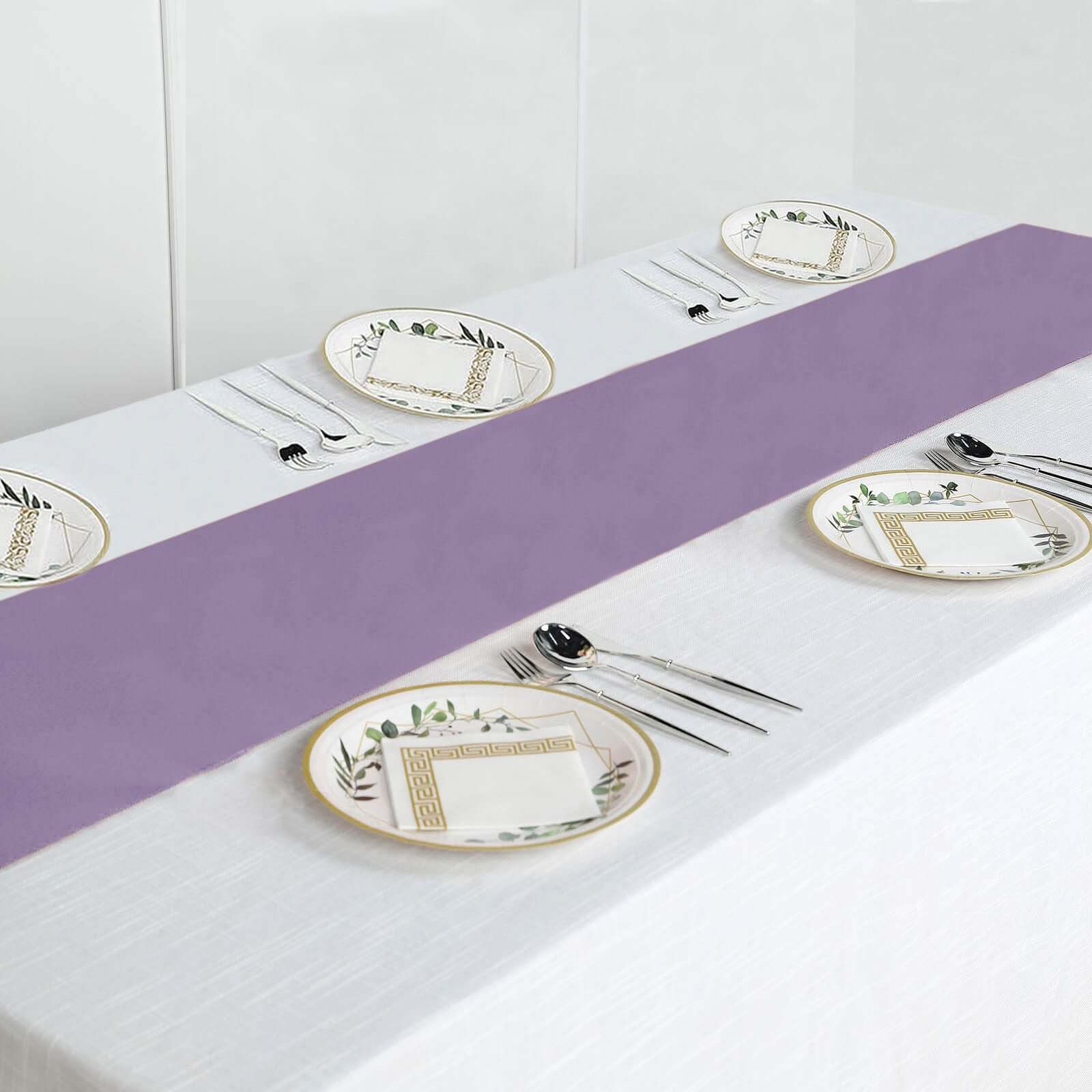 Polyester 12"x108" Table Runner Violet Amethyst - Durable & Wrinkle - Resistant Table Decor - Linen Luxes