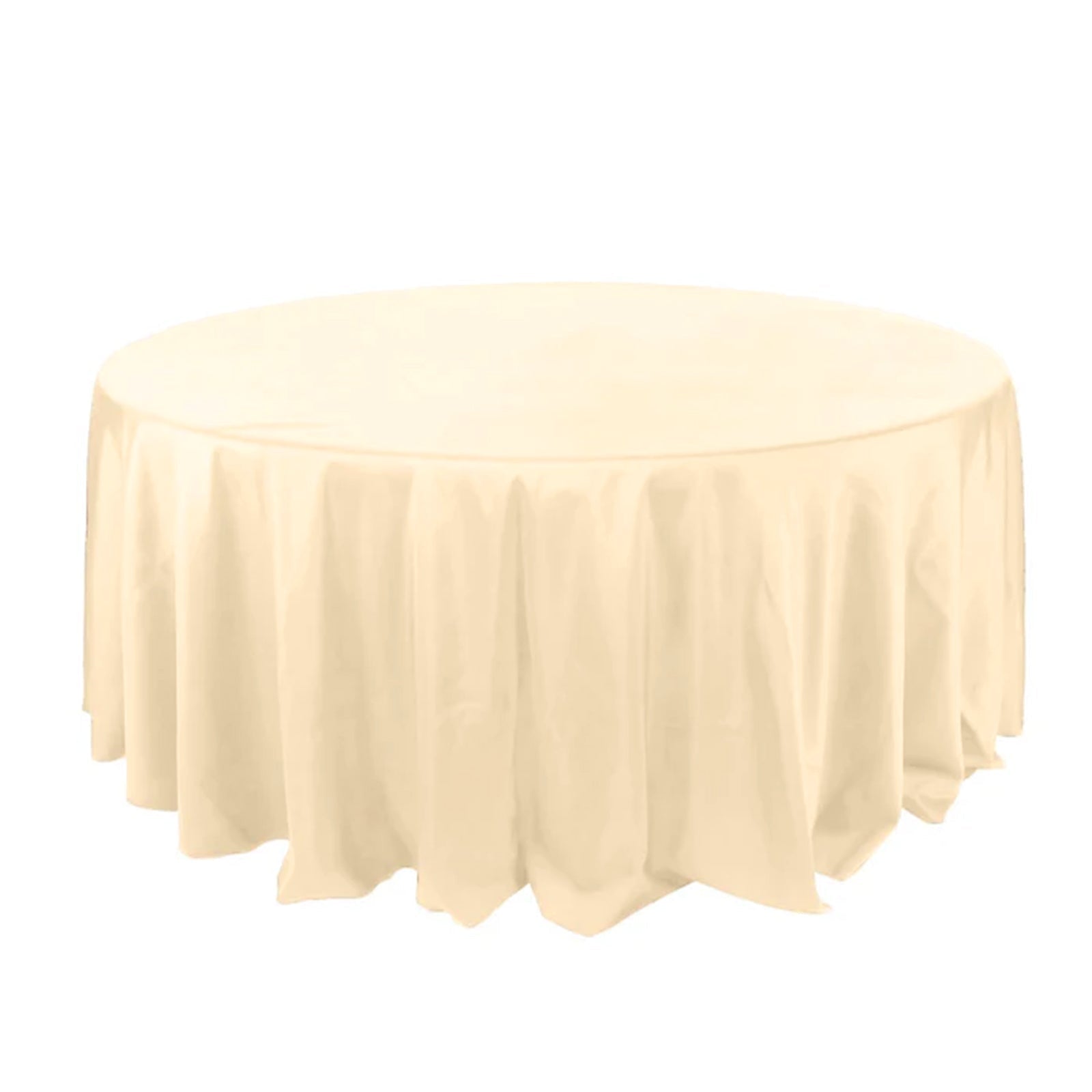 Polyester 132" Round Tablecloth Beige - Seamless Chic Table Cover - Linen Luxes