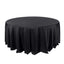 Polyester 132" Round Tablecloth Black - Seamless Chic Design for Grand Celebrations - Linen Luxes