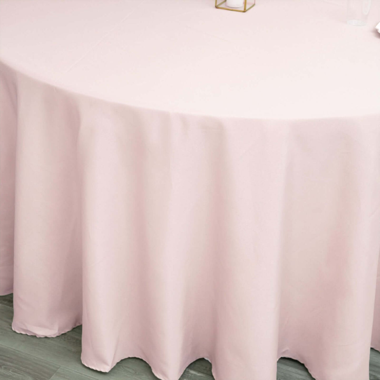 Polyester 132" Round Tablecloth Blush - Seamless Chic Table Cover - Linen Luxes