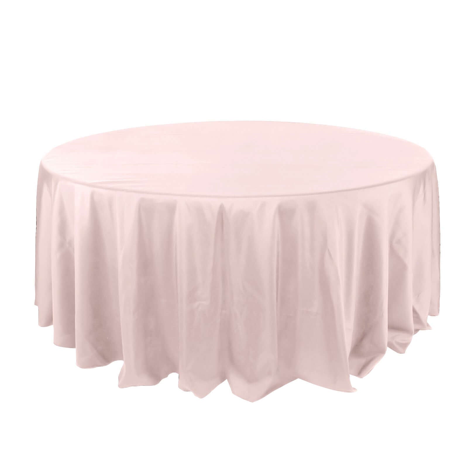 Polyester 132" Round Tablecloth Blush - Seamless Chic Table Cover - Linen Luxes