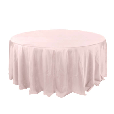 Polyester 132" Round Tablecloth Blush - Seamless Chic Table Cover - Linen Luxes