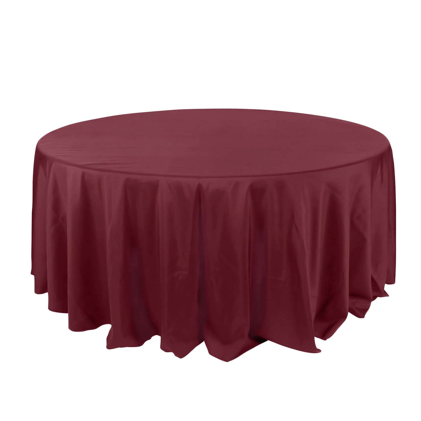 Polyester 132" Round Tablecloth Burgundy - Seamless Chic Design Table Cover - Linen Luxes