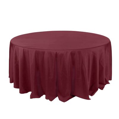 Polyester 132" Round Tablecloth Burgundy - Seamless Chic Design Table Cover - Linen Luxes