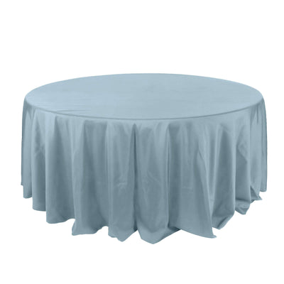 Polyester 132" Round Tablecloth Dusty Blue - Seamless Chic Table Cover - Linen Luxes