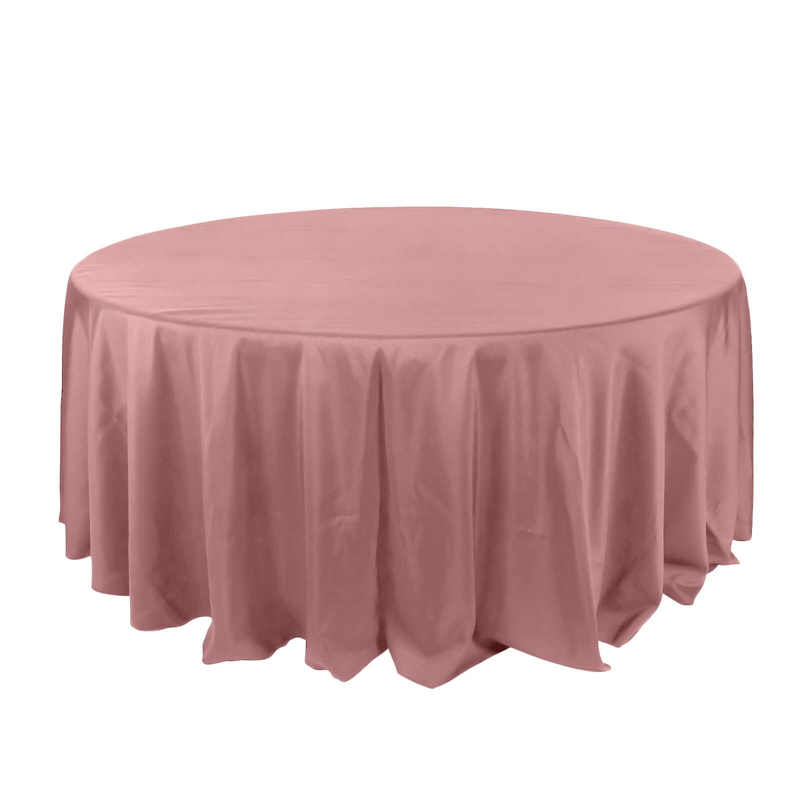 Polyester 132" Round Tablecloth Dusty Rose - Seamless Chic Table Cover - Linen Luxes