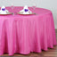 Polyester 132" Round Tablecloth Fuchsia - Seamless Chic Table Cover - Linen Luxes