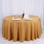 Polyester 132" Round Tablecloth Gold - Seamless Chic Design for Grand Celebrations - Linen Luxes