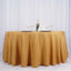 Polyester 132" Round Tablecloth Gold - Seamless Chic Design for Grand Celebrations - Linen Luxes