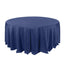 Polyester 132" Round Tablecloth Navy Blue - Seamless Chic Table Cover - Linen Luxes