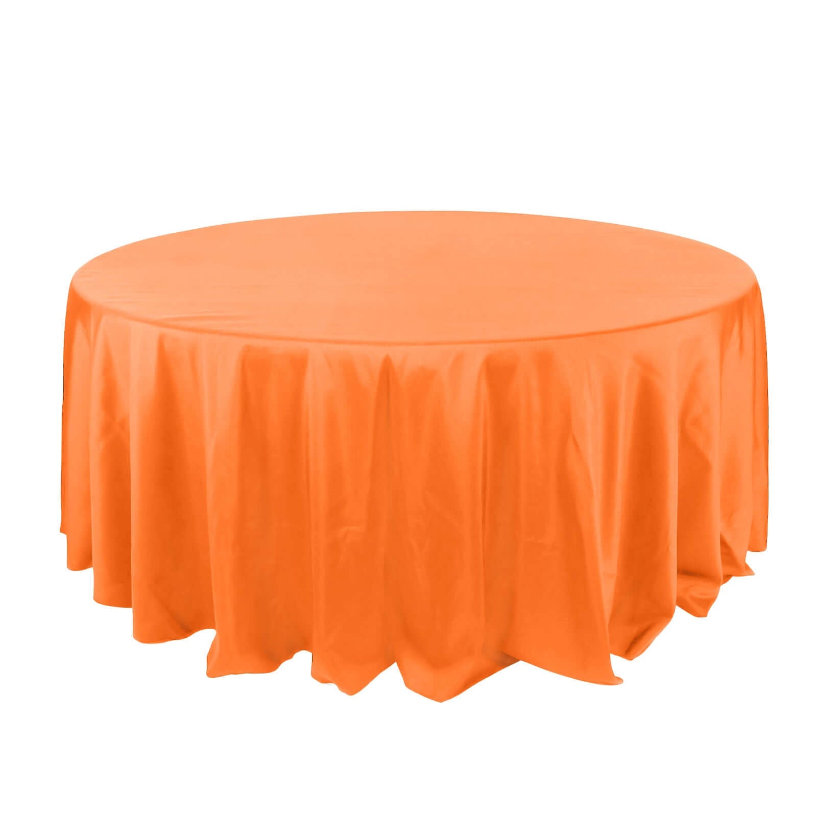 Polyester 132" Round Tablecloth Orange - Seamless Chic Table Cover - Linen Luxes